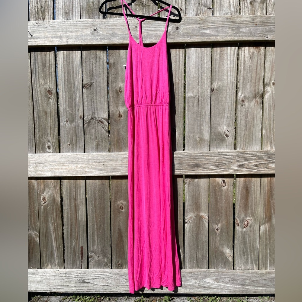 Tori Richard Raspberry Sleeveless Maxi Dress